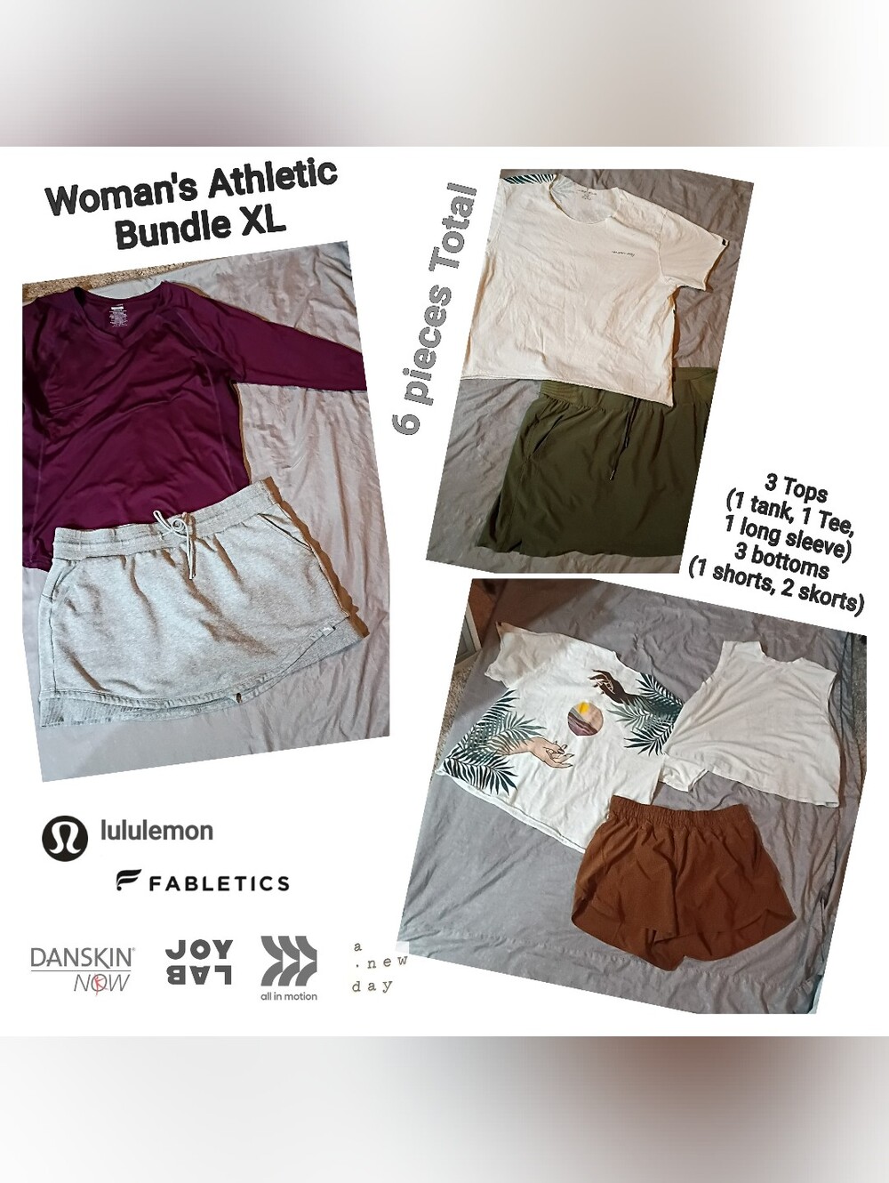 ATHLETIC Bundle XL great pre-owned condition  LULULEMON FABLETICS DANSKIN 6pcs